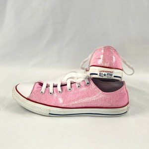 Chuck Taylor All-Star Sparkle Pink Coated Canvas Lows - Junior size 5